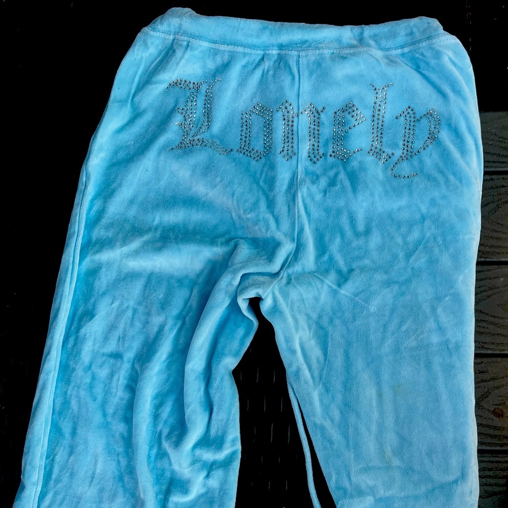 LONELY GHOST Velour 90’s Track Suit, Velvet Set, Barely Worn Y2K Matching Set